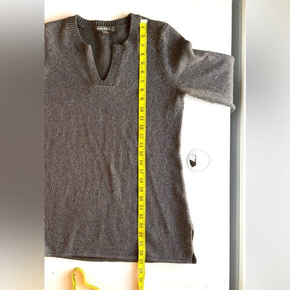 Tommy Bahama Sweater, Split Neck, Metallic, Olive Green, Tunic Length, Size L - Picture 7 of 8